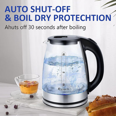 Electric Kettle Water Boiler, 1.8L Electric Tea Kettle, Wide Opening Hot Water Boiler With LED Light
