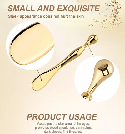 Eye Cream Stick Roller For Face Metal Spatula Puff Applicator Eye Cream Massager