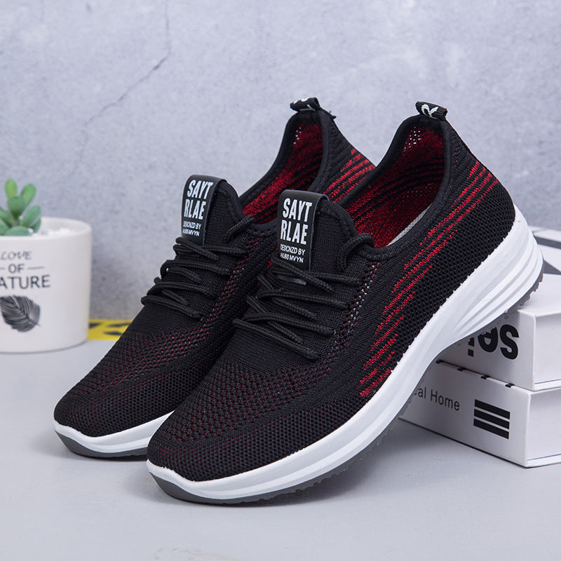 Men's And Women's Flying Woven Walking Shoes Old Beijing Cloth Shoes