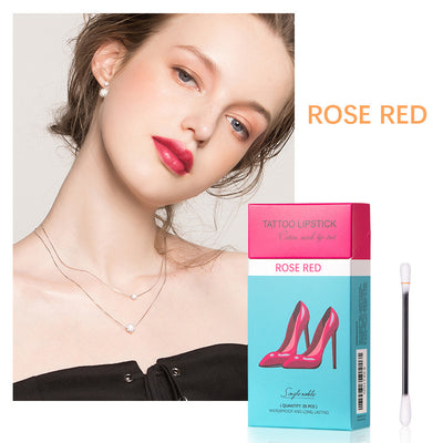 20 Pcs Set Cotton Swab Lipsticks For Outdoor Portable Lipsticks Cosmetics Waterproof Case