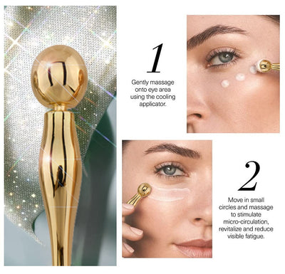 Eye Cream Stick Roller For Face Metal Spatula Puff Applicator Eye Cream Massager