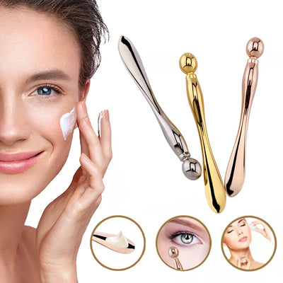 Eye Cream Stick Roller For Face Metal Spatula Puff Applicator Eye Cream Massager
